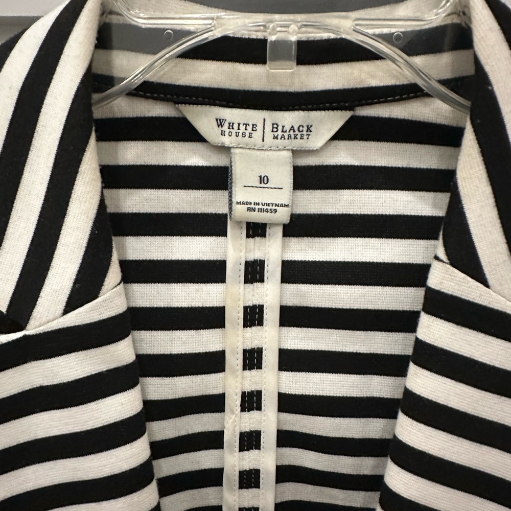 White House Black Market Striped Blazer Size 10 - Picture 2 of 5